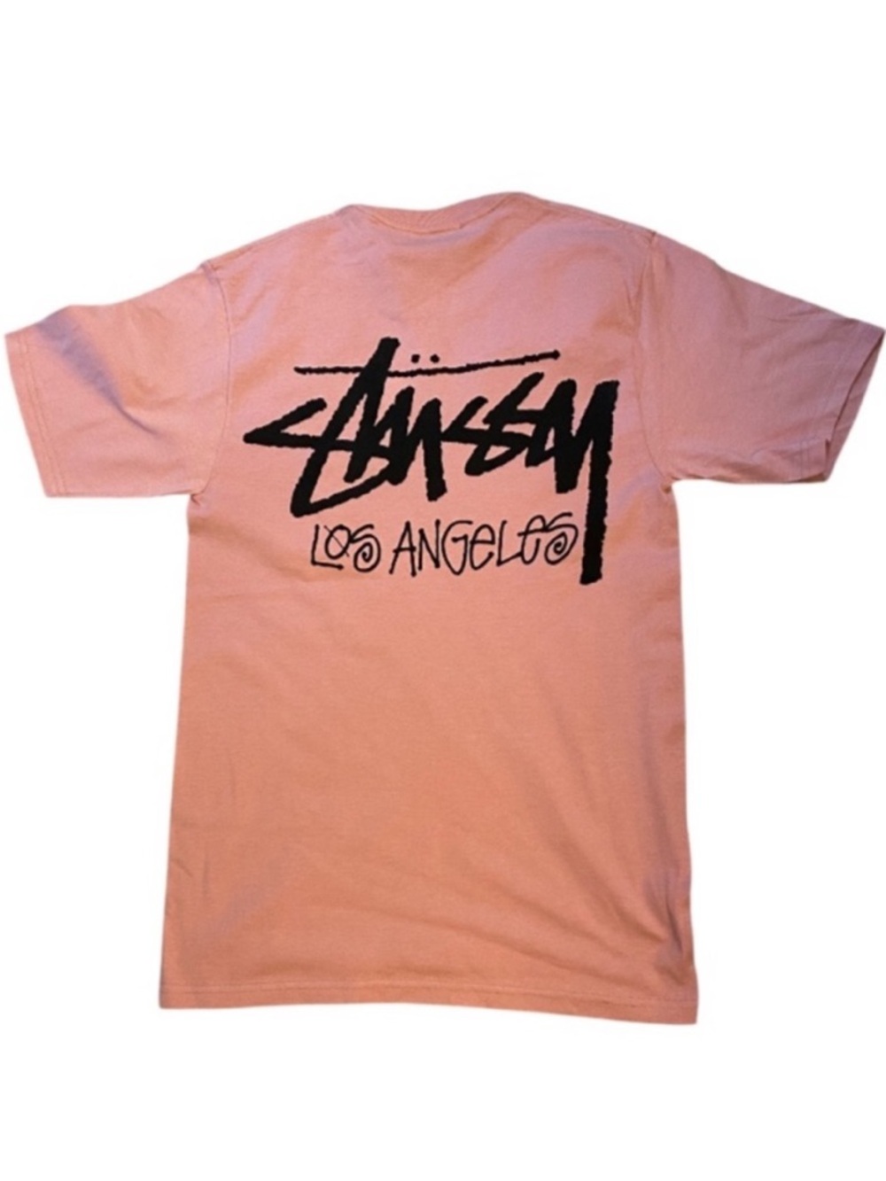 🆕 STUSSY Black Logo T shirt NWOT Small Rose Quartz Los Angeles Chapter Exclusive